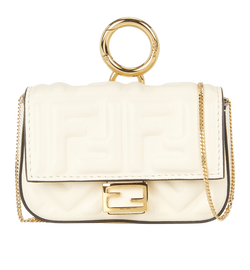 Nano Baguette Crossbody, Leather, White, E, S, 3*